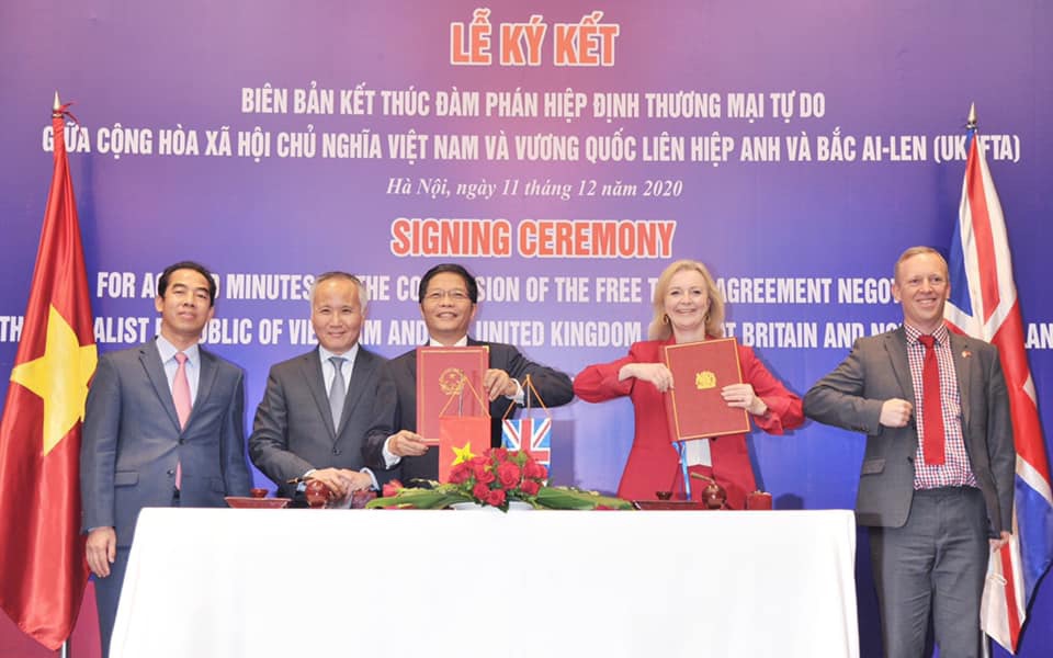 Lễ ký Biên bản kết thúc đàm phán Hiệp định Thương mại tự do Việt Nam - Anh - Ảnh: Bộ Ngoại giao
