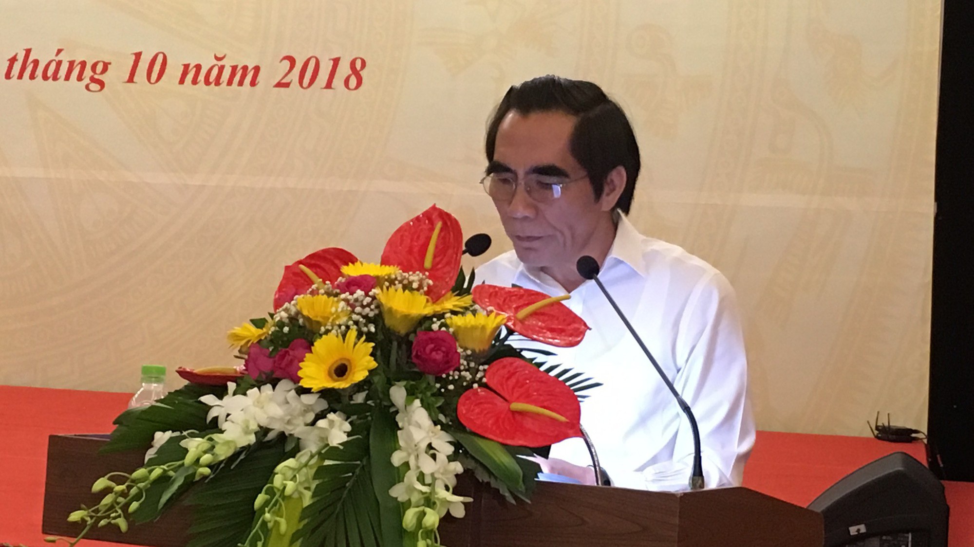 Thứ trưởng Bộ Kế hoạch và Đầu tư đọc tờ trình dự án luật.