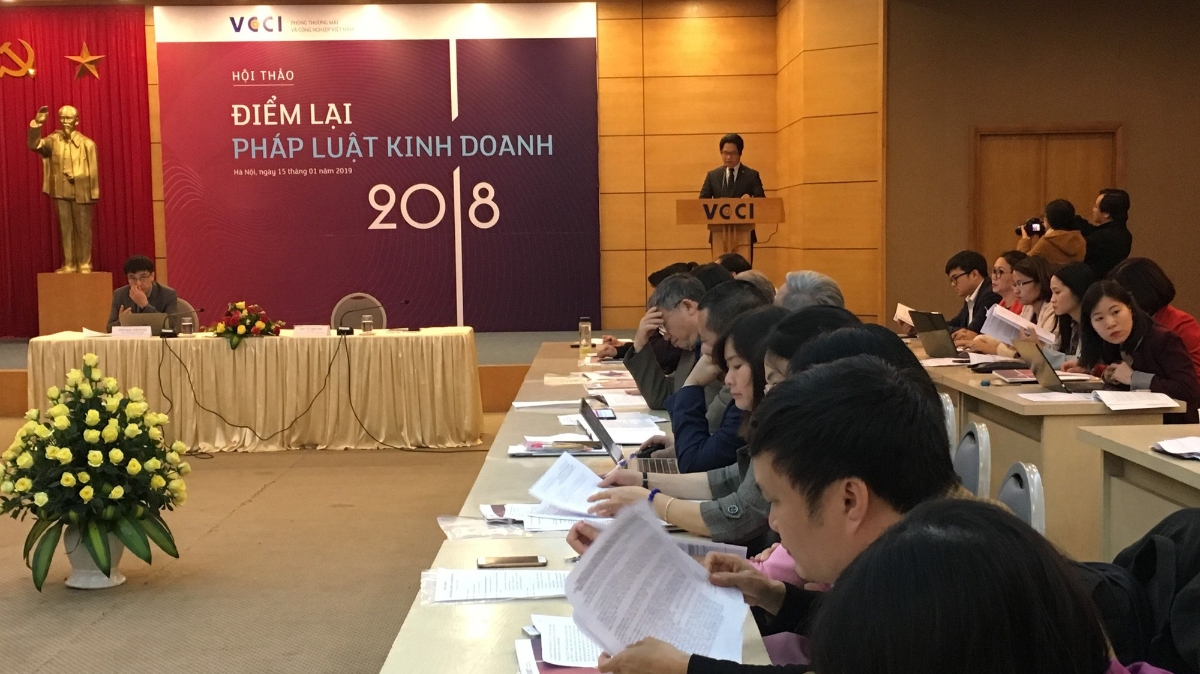 Hội thảo báo cáo dòng chảy pháp luật kinh doanh được VCCI tổ chức sáng 15/1