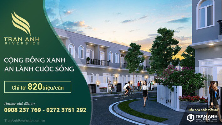 Trần Anh Riverside được đánh giá là dự án điển hình về sự kết hợp giữa biệt thự nghỉ dưỡng và nhà phố thương mại.