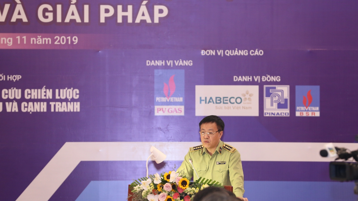 Ông Hoàng Ánh Dương - Phó Tổng Cục trưởng Tổng cục Quản lý thị trường phát biểu tại Diễn đàn.