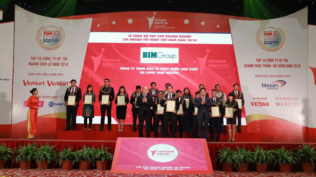 Theo bảng xếp hạng 2018, BIM Group đứng thứ 44 trên tổng số 500 doanh nghiệp đa ngành, đa lĩnh vực.