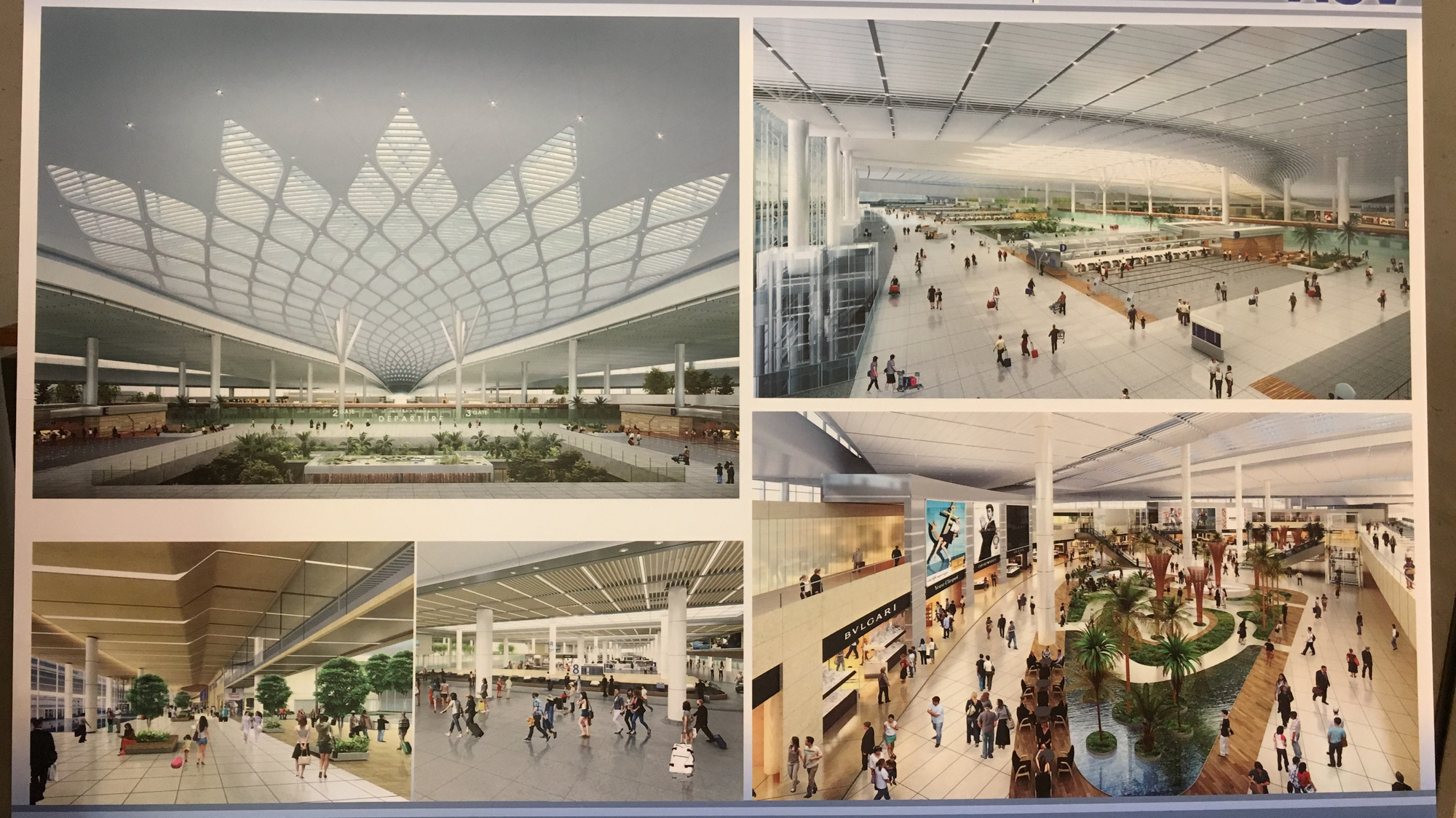 Nhà ga hành khách giai đoạn 1 sân bay Long Thành - Ảnh trưng bày tại hàng lang Quốc hội. 