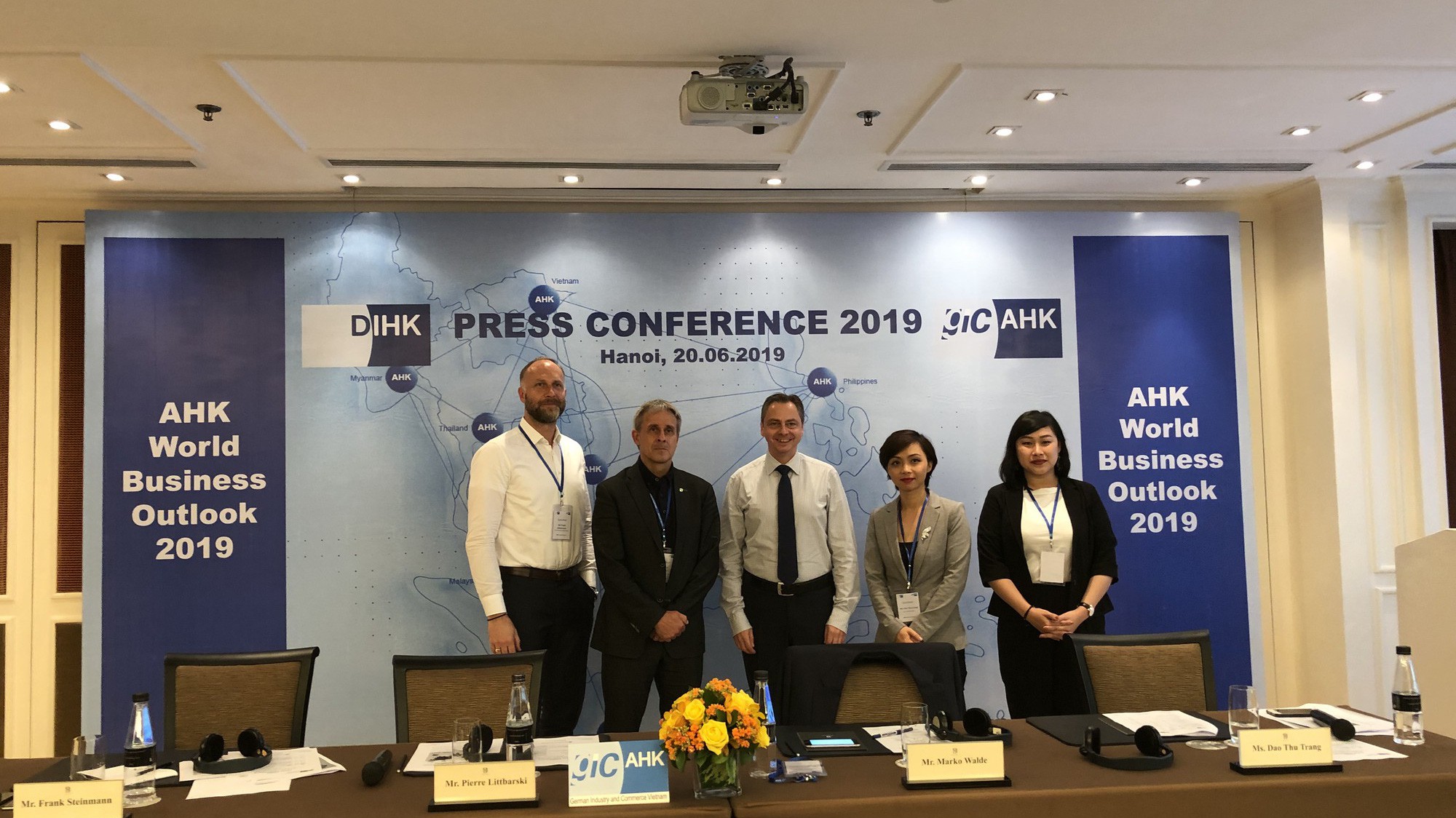 Họp báo công bố kết quả khảo sát AHK World Business Outlook 2019 tổ chức tại Hà Nội sáng ngày 20/6.