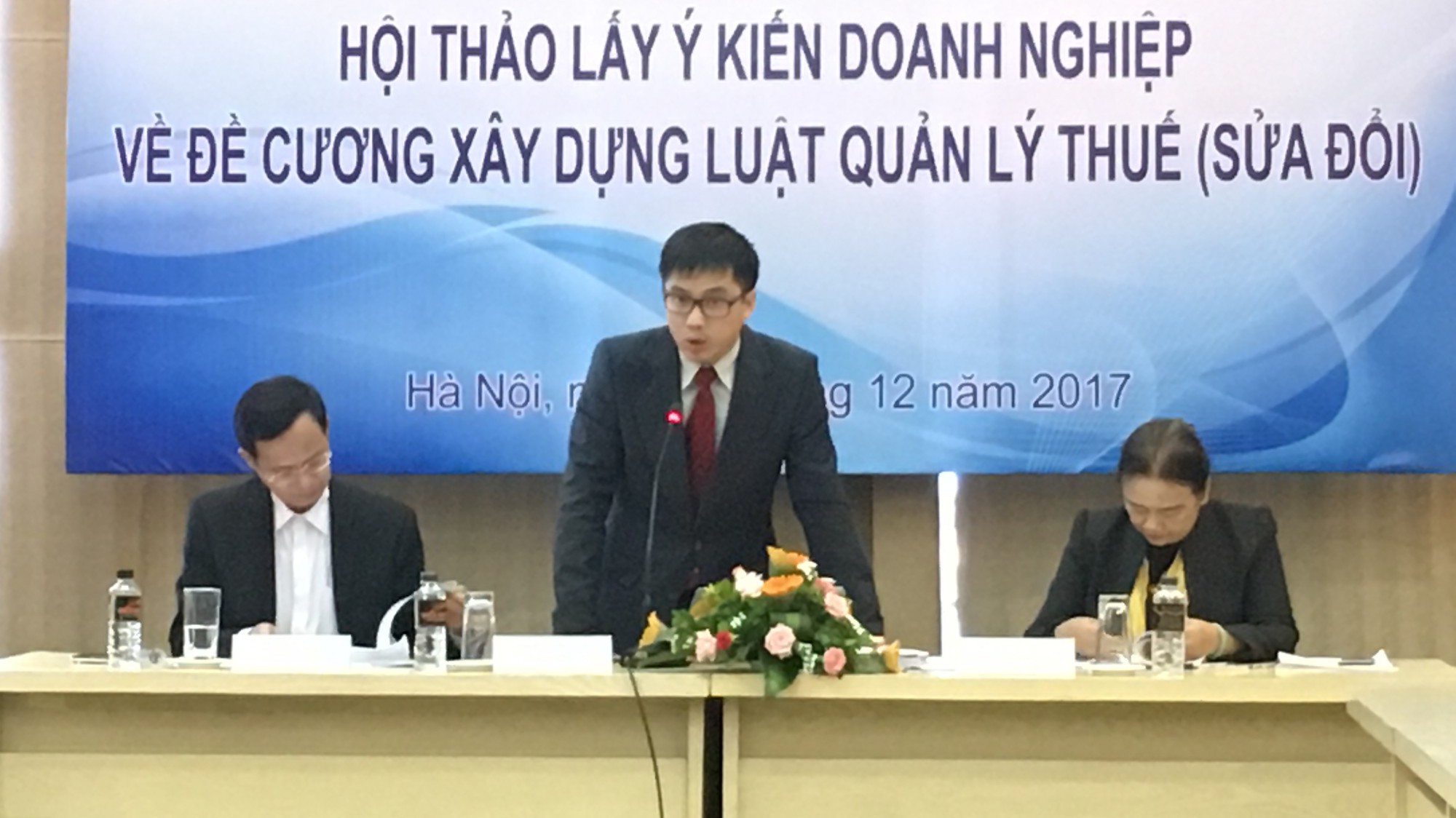 Hội thảo lấy ý kiến doanh nghiệp về đề cương xây dựng luật quản lý thuế (sửa đổi) được Phòng Thương mại và công nghiệp Việt Nam (VCCI) tổ chức sáng 5/12.
