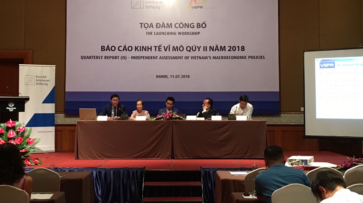 Báo cáo kinh tế vĩ mô quý 2/2018 vừa được Viện Nghiên cứu Kinh tế và Chính sách (VEPR) công bố ngày 11/7.