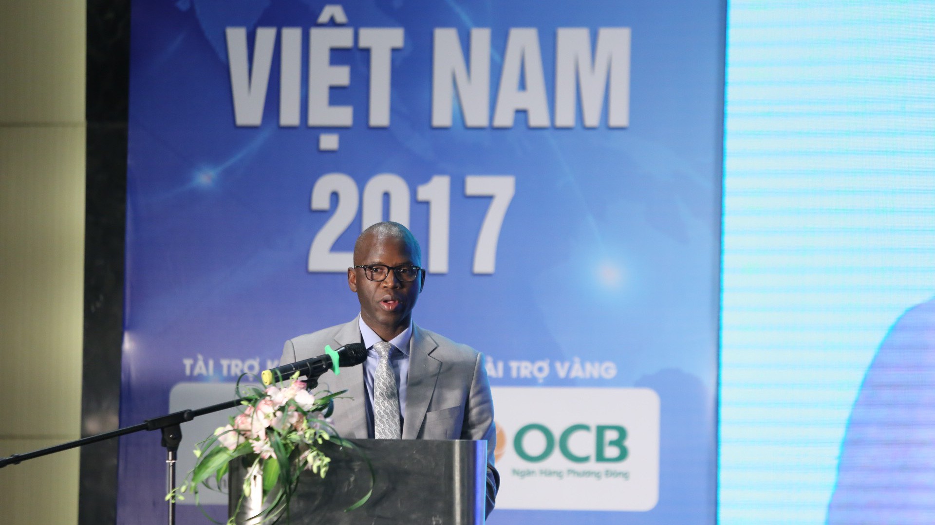 Ông Ousmane Dione, Giám đốc Quốc gia của Ngân hàng Thế giới (WB) tại Diễn đàn Logistic Việt Nam 2017 - Ảnh: Quang Phúc.