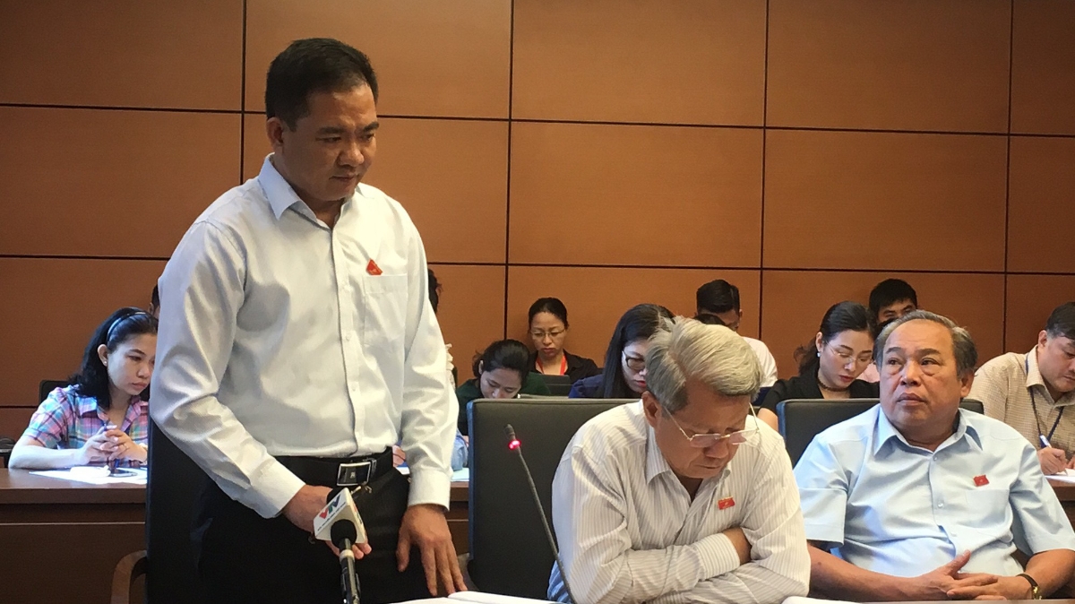 Đại biểu Nguyễn Minh Đức phát biểu tại tổ - Ảnh: Mỹ An 