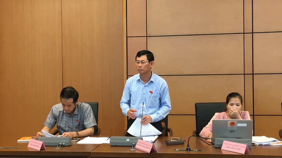 Đại biểu Nguyễn Ngọc Phương (Quảng Bình) tại phiên thảo luận tổ.