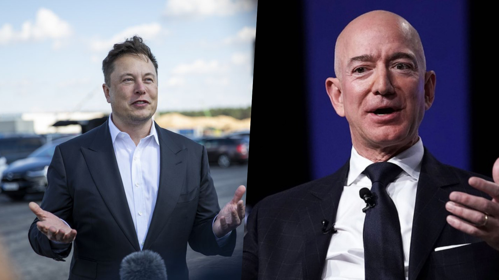 Tỷ phú Elon Musk (trái) và Jeff Bezos - Ảnh: Getty Images