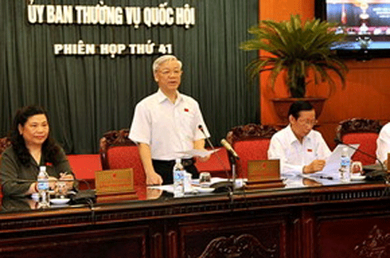 Tổng Bí thư, Chủ tịch Quốc hội Nguyễn Phú Trọng phát biểu khai mạc phiên họp - Ảnh: Nguyễn Dân/TTXVN