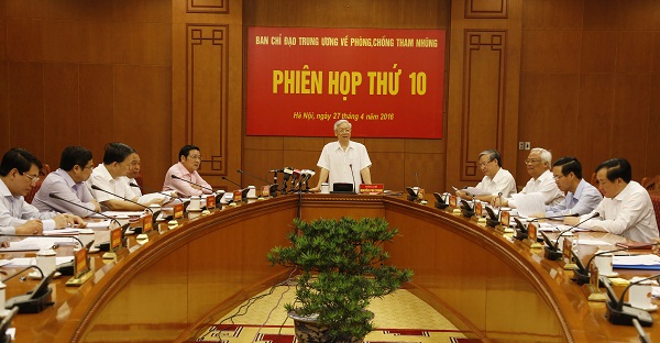 <div style="font-family: 'Times New Roman'; font-size: 14.6667px;">Tổng bí thư chủ trì cuộc họp Ban chỉ đạo Trung ương về phòng, chống tham nhũng.</div><div><br></div>