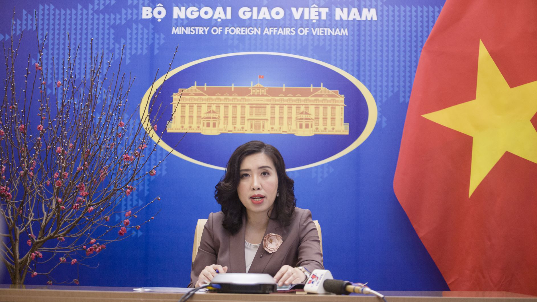 Người phát ngôn Bộ Ngoại giao Lê Thị Thu Hằng tại họp báo thường kỳ ngày 4/2 - Ảnh: Bộ Ngoại giao