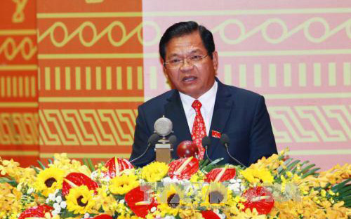 Bí thư Tỉnh uỷ Quảng Ngãi Lê Viết Chữ tham luận tại Đại hội 12.