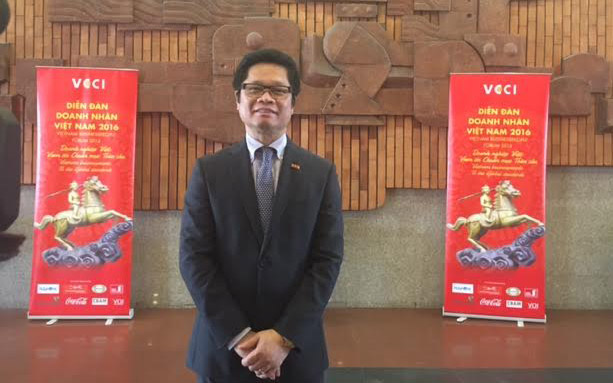Chủ tịch Phòng Thương mại và Công nghiệp Việt Nam (VCCI), ông Vũ Tiến Lộc bên lề diễn đàn.