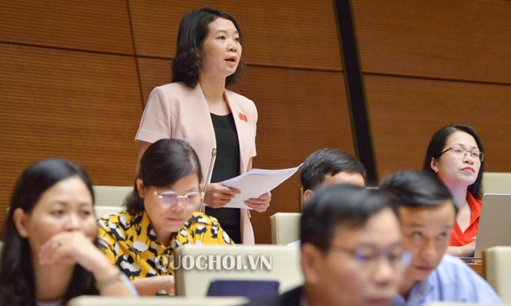 Đại biểu Mai Thị Phương Hoa phát biểu tại hội trường.