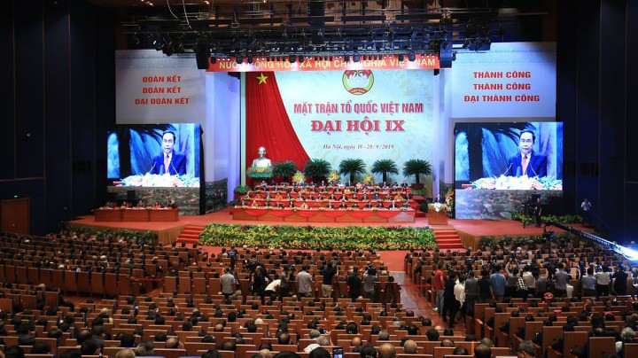 Phiên khai mạc trọng thể Đại hội Mặt trận Tổ quốc Việt Nam diễn ra sáng 19/9 - Ảnh: Quang Phúc.