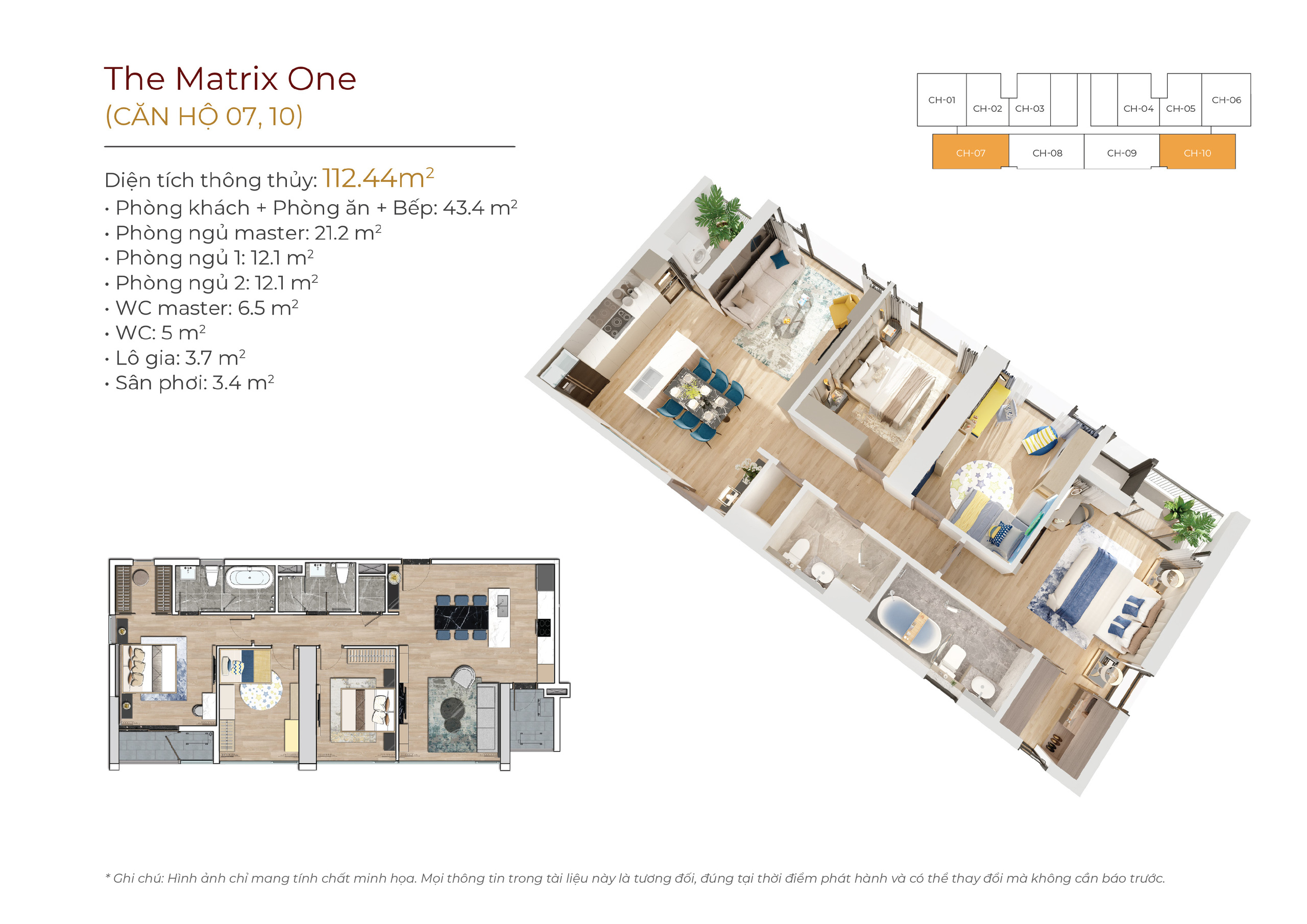 Mặt bằng căn hộ điển hình tại The Matrix One với các phòng được sắp xếp hợp lý.
