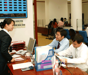 Một điểm giao dịch của Ngân hàng Quân đội.