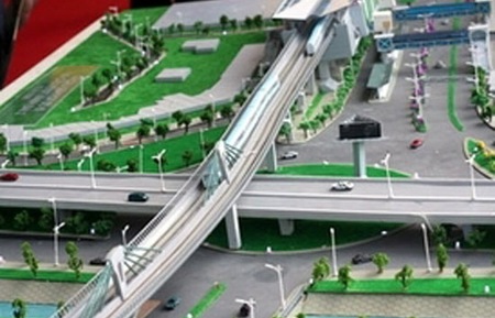 Mô hình một tuyến metro tại Hà Nội.