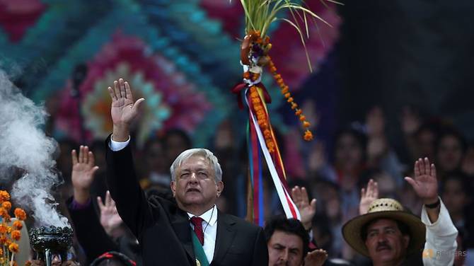 Tân Tổng thống Mexico Andres Manuel Lopez Obrador trong lễ tuyên thệ nhậm chức ngày 1/12 - Ảnh: Reuters.