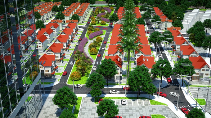 Phối cảnh dự án làng hoa Tiền Phong.