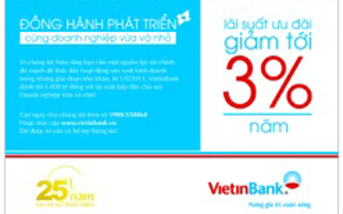 VietinBank cho vay ưu đãi lãi suất tới 3% so với thông thường