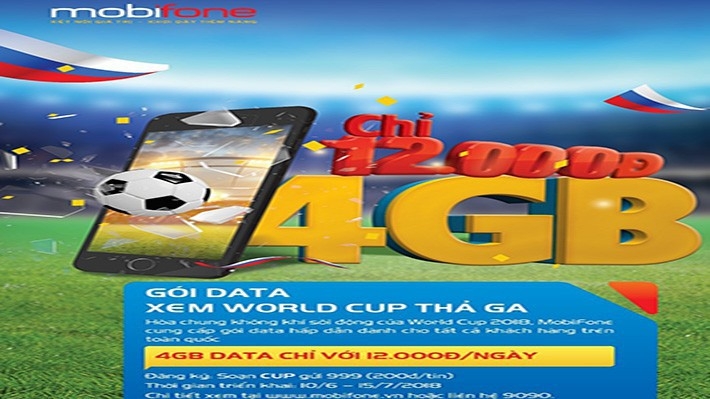 Gói data CUP của MobiFone là một lựa chọn hợp lý trong mùa World Cup 2018 .