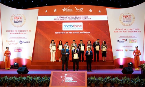 MobiFone được chọn vào Top 500 doanh nghiệp có lợi nhuận tốt nhất năm 2019