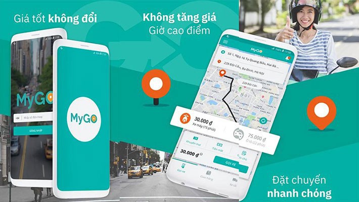 Các tính năng của ứng dụng MyGo gồm có gọi xe máy, gọi xe ô tô, dịch vụ giao hàng, dịch vụ vận chuyển bằng xe tải.