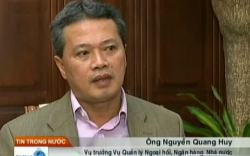 Đại diện Ngân hàng Nhà nước khẳng định, cơ quan này khi bán vàng miếng không bao cấp, không bù lỗ cho bất kỳ đối tượng nào <i>- Nguồn: VTV.</i><br>