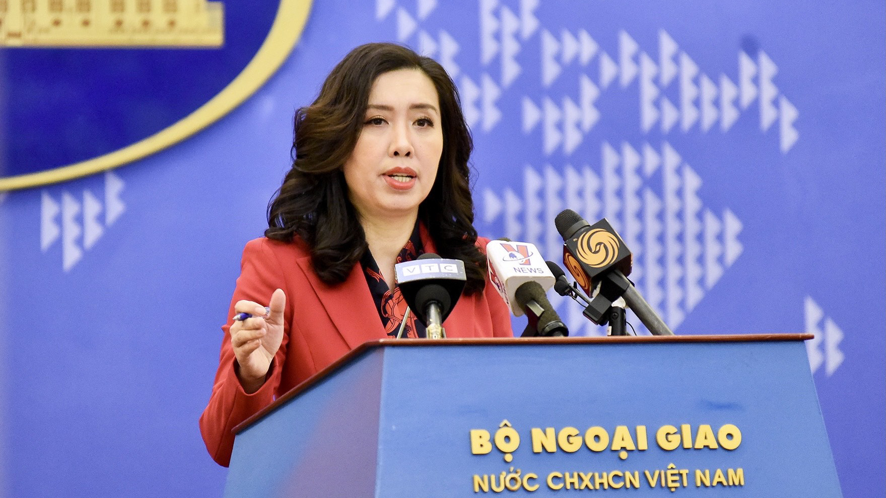 Người phát ngôn Bộ Ngoại giao Lê Thị Thu Hằng tại họp báo chiều 17/12 - Ảnh: Bộ Ngoại giao