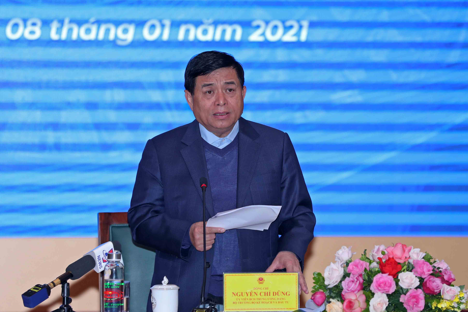 Bộ trưởng Nguyễn Chí Dũng tại Triển lãm quốc tế đổi mới sáng tạo Việt Nam 2021.