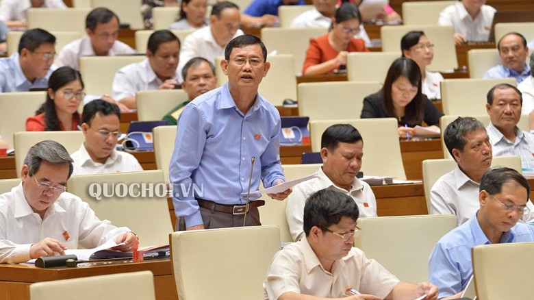 Đai biểu Nguyễn Ngọc Phương phát  biểu tại phiên giám sát.