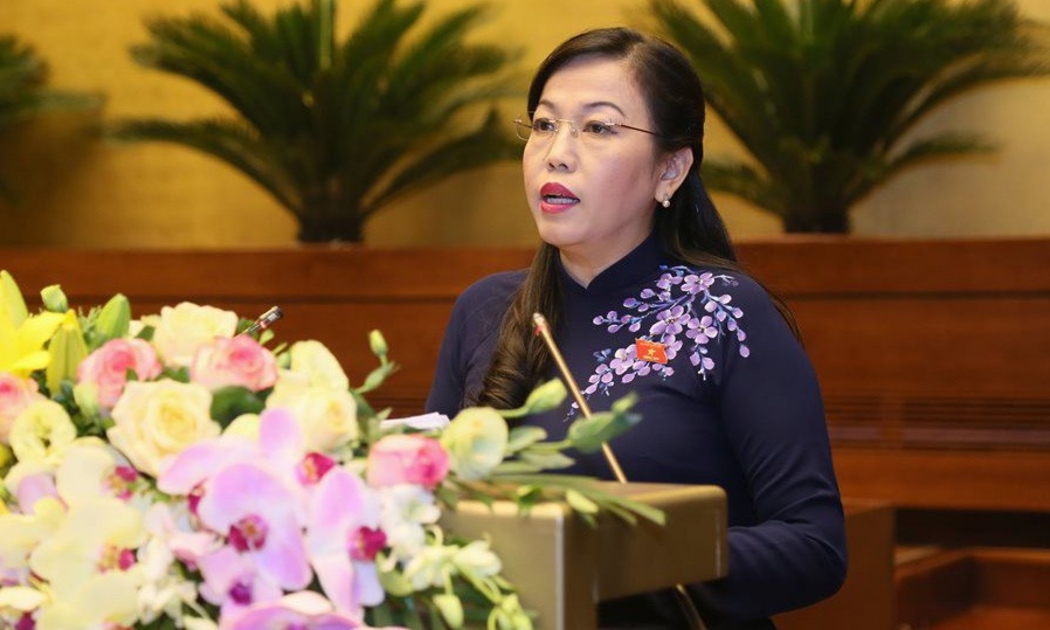 Trưởng ban Dân nguyện Nguyễn Thanh Hải trình bày báo cáo - Ảnh: QP