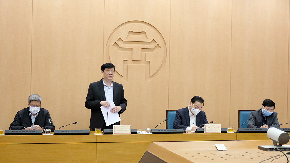 Bộ trưởng Nguyễn Thanh Long phát biểu tại cuộc họp với Hà Nội chiều 1/2. Ảnh - Trần Minh. 