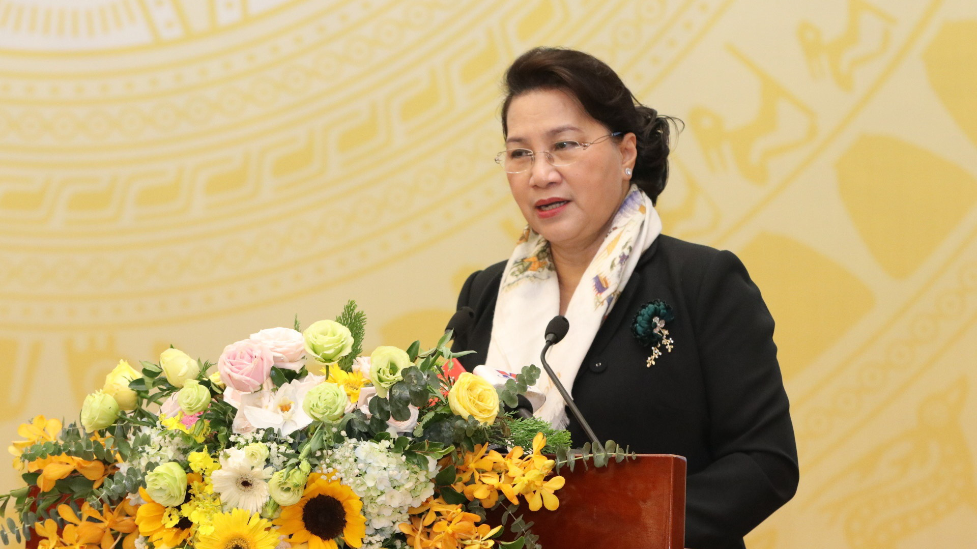 Chủ tịch Quốc hội Nguyễn Thị Kim Ngân phát biểu chỉ đạo hội nghị. Ảnh - Thắng Nguyễn. 