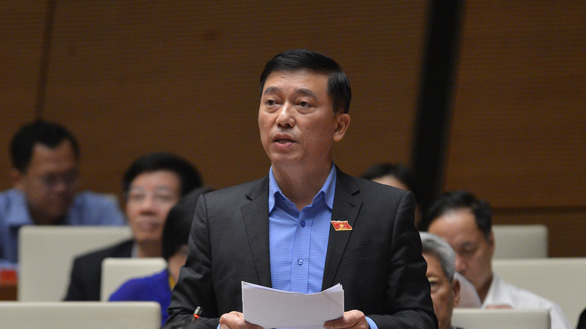 Đại biểu Nguyễn Tuấn Anh - Đoàn đại biểu quốc hội tỉnh Bình Phước, phát biểu tại phiên thảo luận sáng 3/11 - Ảnh: Cổng thông tin Quốc hội.
