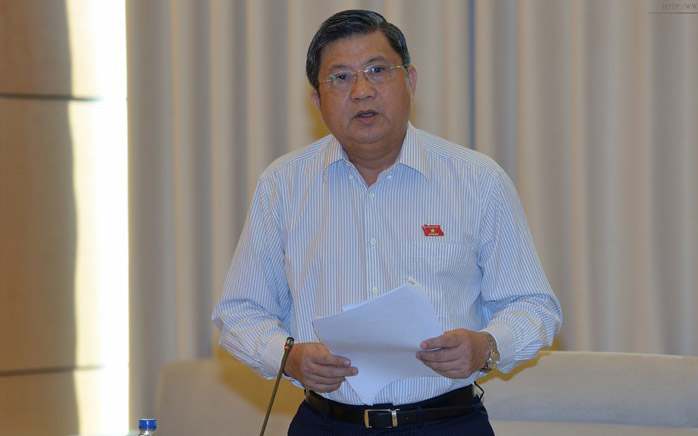 Chủ nhiệm Uỷ ban Đối ngoại Nguyễn Văn Giàu góp ý báo cáo về công tác phòng chống tham nhũng của Chính phủ.