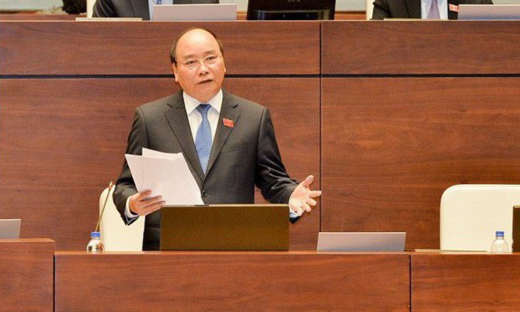 Thủ tướng Nguyễn Xuân Phúc trong một phiên trả lời chất vấn Quốc hội.