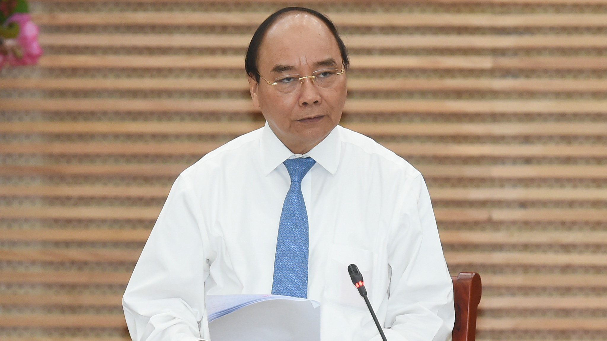 Thủ tướng Nguyễn Xuân Phúc tại cuộc họp với lãnh đạo chủ chốt tỉnh Nghệ An sáng ngày 14/3 - Ảnh: VGP