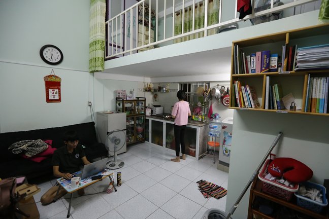 Một căn hộ có diện tích vừa phải thuộc một dự án nhà ở xã hội phía Nam.<br>