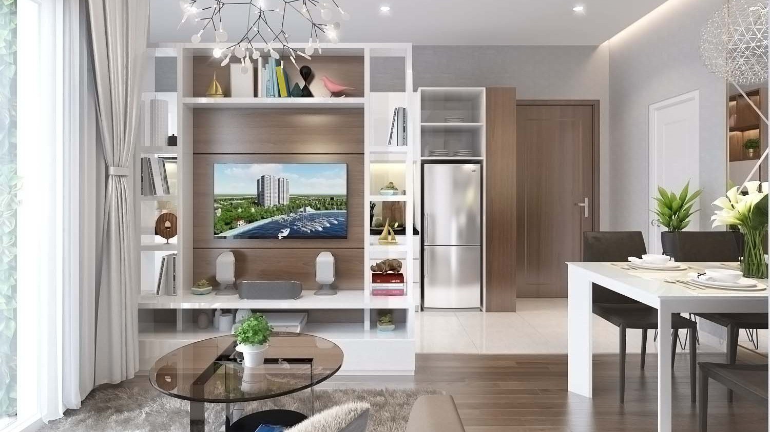 Nội thất hiện đại ở Samsora Riverside.