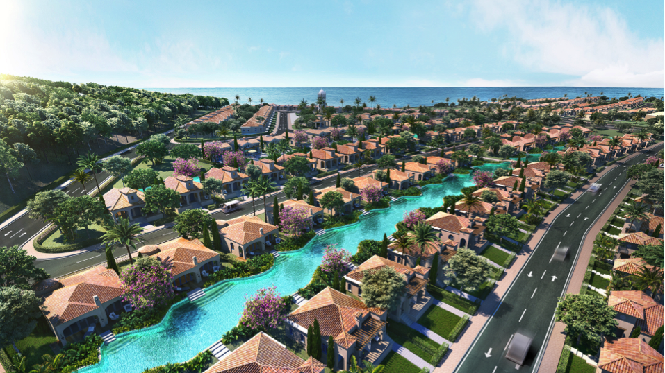Quần thể Novahills Mũi Né với kiến trúc Tây Ban Nha.