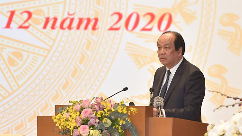Bộ trưởng, Chủ nhiệm Văn phòng Chính phủ Mai Tiến Dũng phát biểu tại hội nghị.