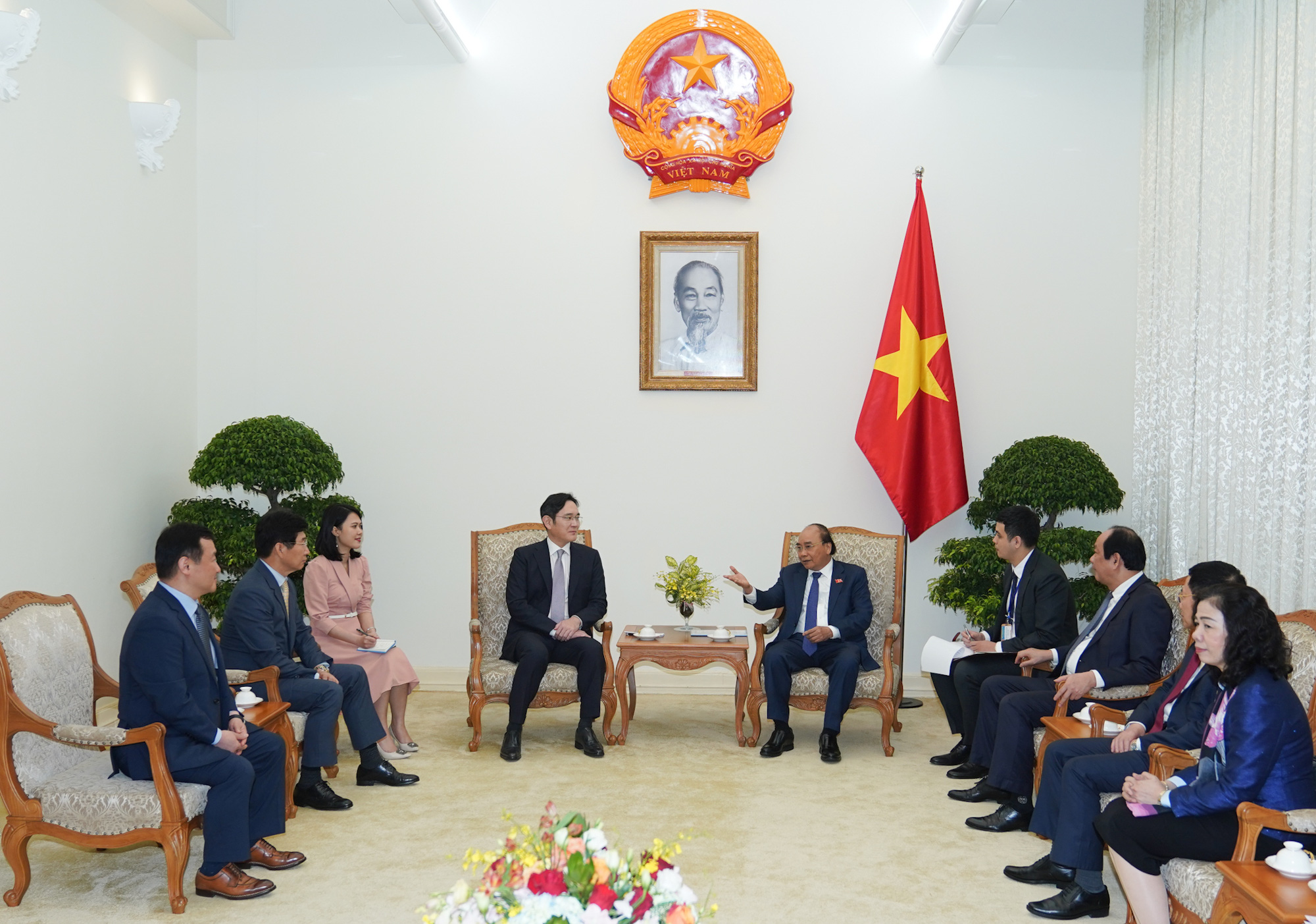 Thủ tướng Nguyễn Xuân Phúc đã tiếp ông Lee Jae Yong, Phó Chủ tịch Tập đoàn Samsung chiều 20/10 - Ảnh VGP.