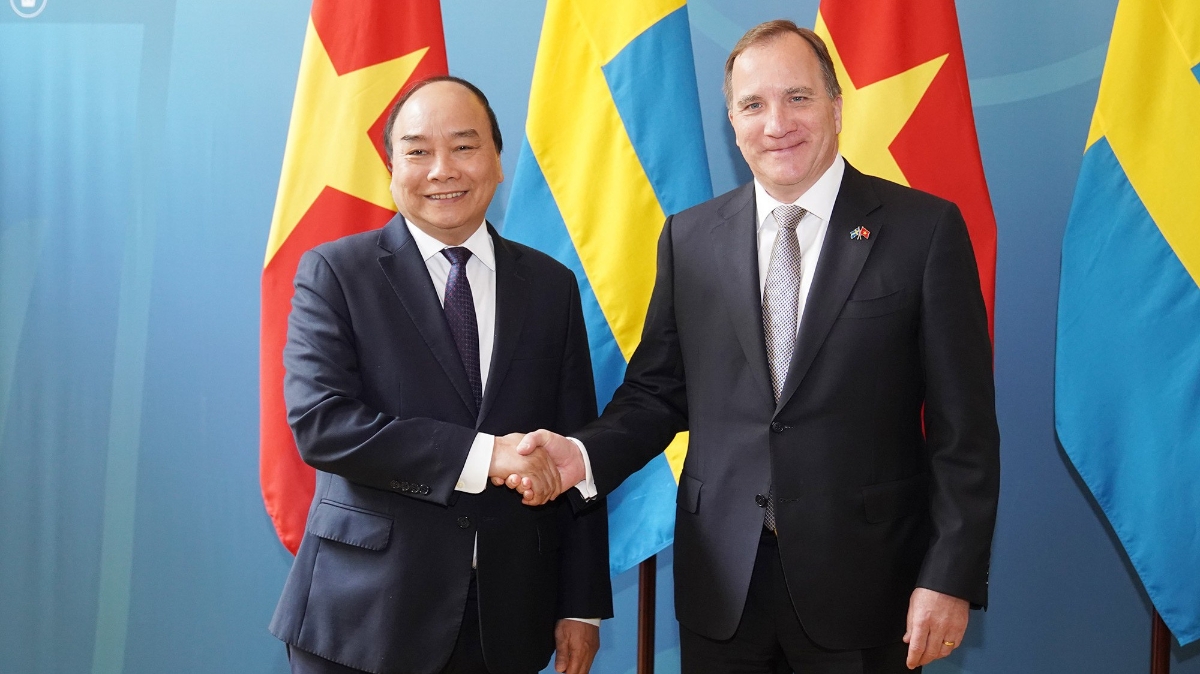 Thủ tướng Nguyễn Xuân Phúc và Thủ tướng Thụy Điển Stefan Löfven tiến hành hội đàm ngày 27/5.