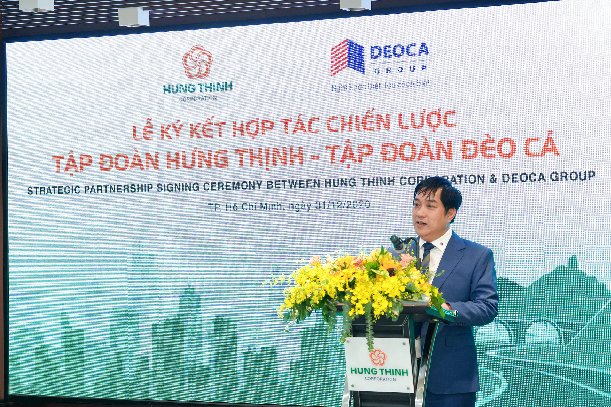 Ông Hồ Minh Hoàng phát biểu tại buổi lễ.