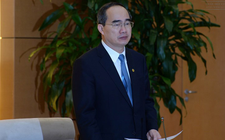 Chủ tịch Uỷ ban Trung ương Mặt trận Tổ quốc - Bí thư Thành uỷ Tp.HCM Nguyễn Thiện Nhân.<br>