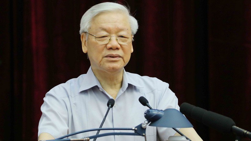 Tổng bí thư Nguyễn Phú Trọng phát biểu tại hội nghị toàn quốc về công tác phòng chống tham nhũng, ngày 25/6.